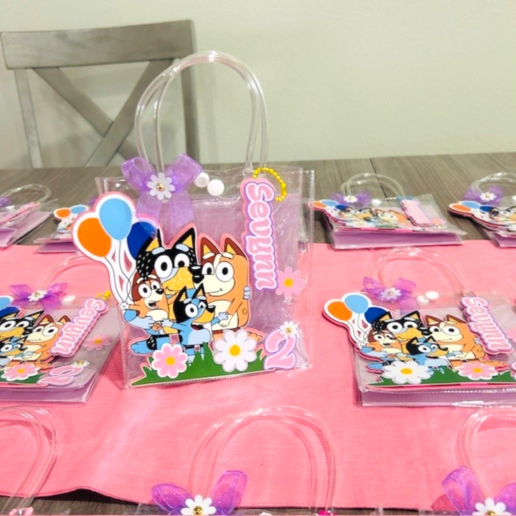 Clear Bluey Gift Bags with Daisies