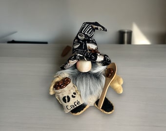 Coffee Lover Gnome: Kitchen Coffee Bar Decor