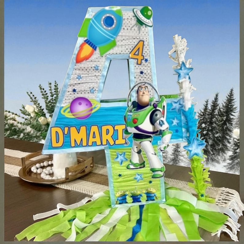 Piñata de Buzz Lightyear: Toy Story, temática espacial, personalizada imagen 5