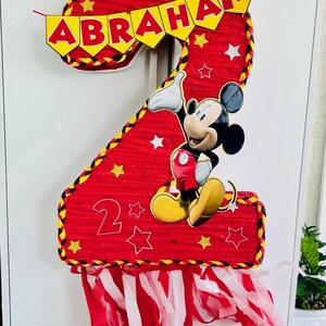 Mickey Mouse Number Pinata: Personalized Birthday Party Decoration image 9
