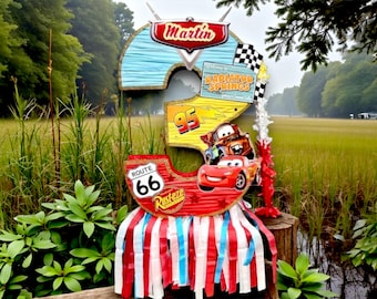 Lightning McQueen car-themed piñata, number piñatas from 1 to 9, pinata birthday