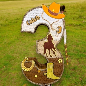 Handmade Cowboy Number Piñata: Rodeo Birthday Party Decor - Etsy