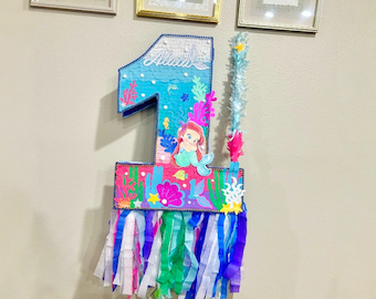 Mermaid Number Piñata: Under The Sea Birthday Party Decor