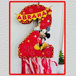 Mickey Mouse Number Pinata: Personalized Birthday Party Decoration image 5