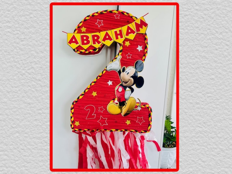 Mickey Mouse Number Pinata: Personalized Birthday Party Decoration image 5