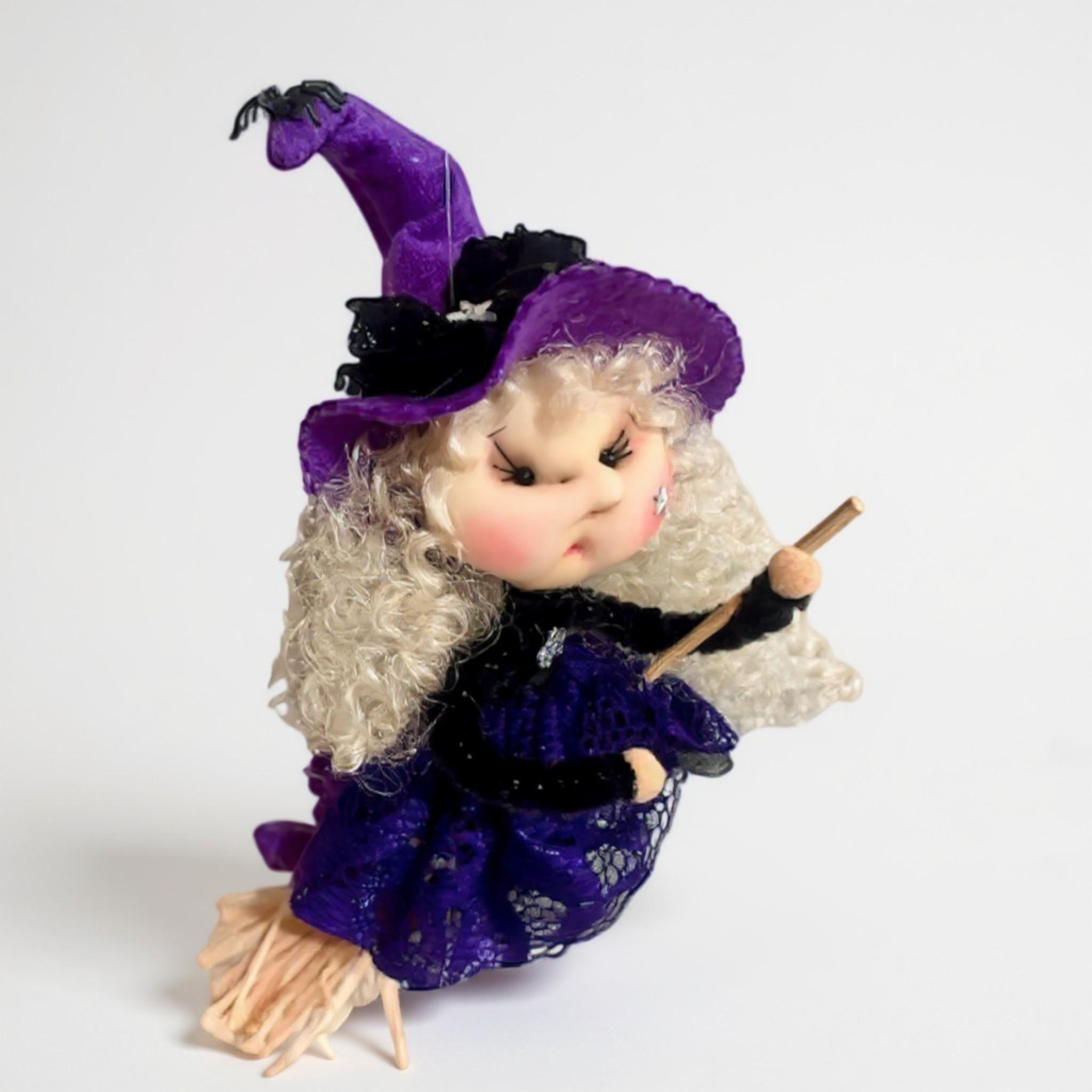 Handmade Fabric Halloween Witch Ornament: Hanging Decoration