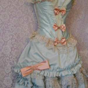 Powder blue pink Marie Antoinette inspired outfit custom by vintage opulence on Etsy image 3