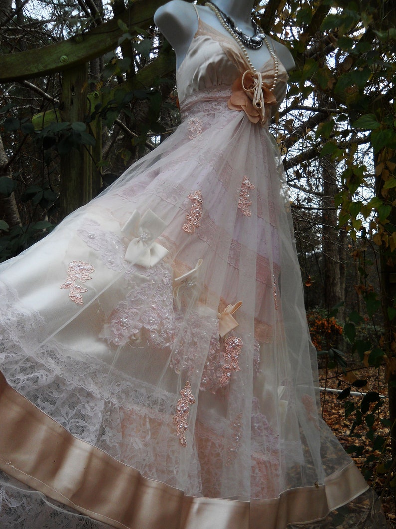 Reserved for Eliza Blush deposit for custom blush wedding dress custom size by vintage opulence on Etsy