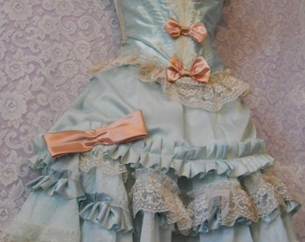 Powder blue pink Marie Antoinette inspired outfit custom   by vintage opulence on Etsy