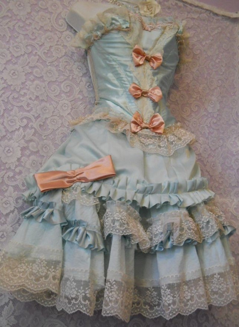 Powder blue pink Marie Antoinette inspired outfit custom by vintage opulence on Etsy image 1