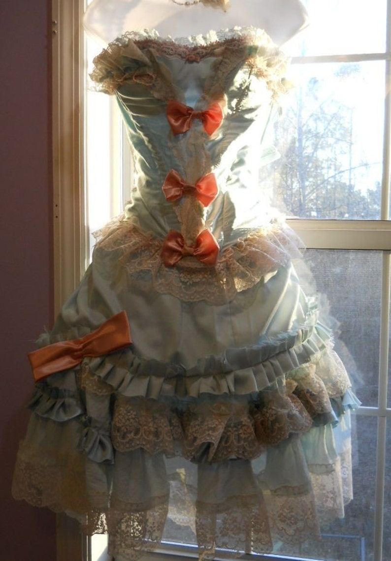 Powder blue pink Marie Antoinette inspired outfit custom by vintage opulence on Etsy image 4
