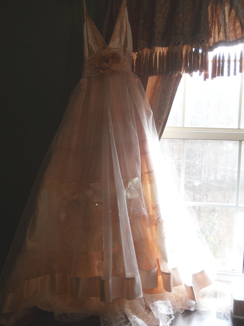 Reserved for Eliza Blush deposit for custom blush wedding dress custom size by vintage opulence on Etsy