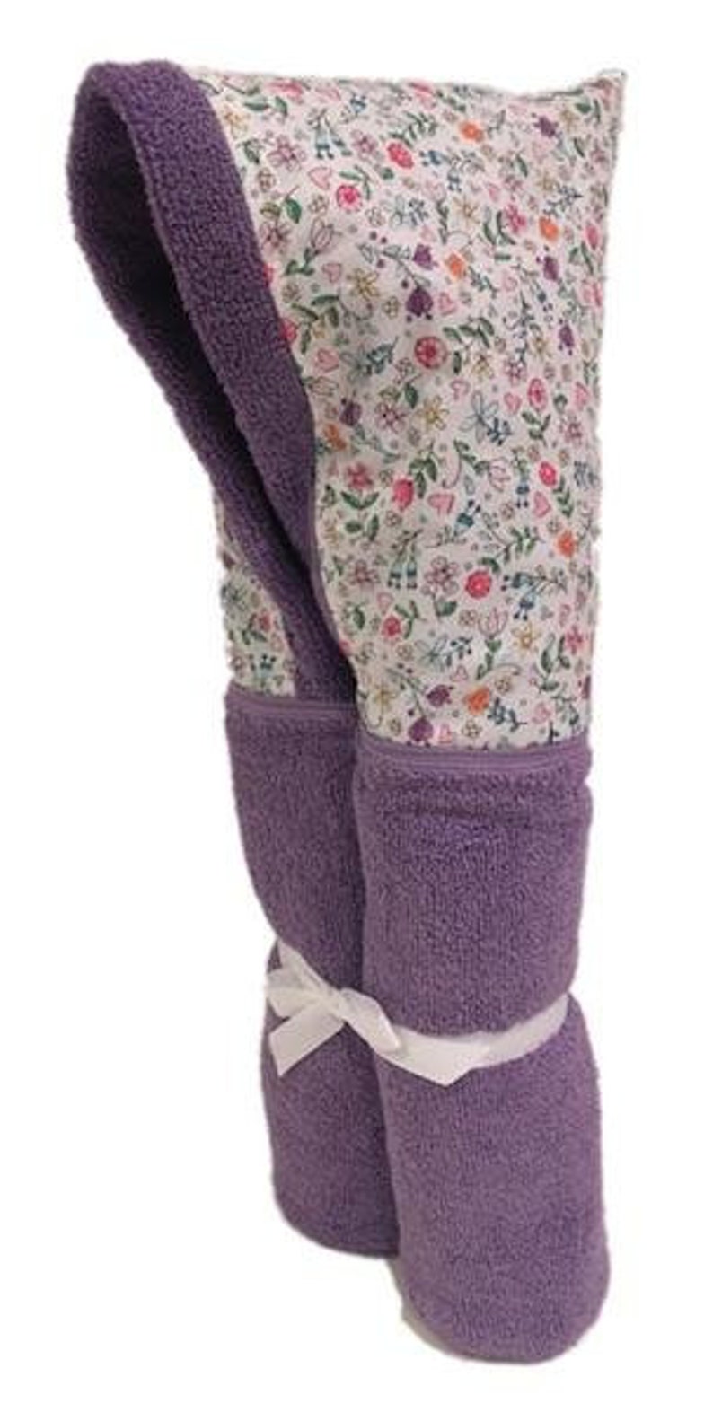 gift. Beach Towel Toddle /& Big Kid Towel Bitty Blooms Lavender Hooded Towel Monogram Personalization Available Embroidery