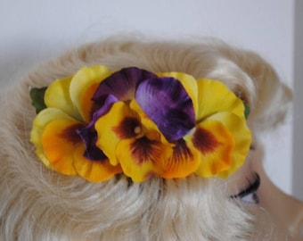 Happy Pansy Trio Side Combs