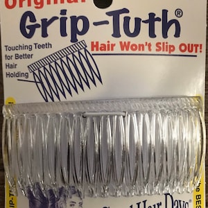 Grip-Tuth 3 1/4" Side Comb Set of 2 Hair Combs Hair Accessories