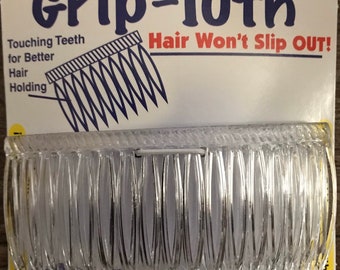 Grip-Tuth 3 1/4" Side Comb Set of 2 Hair Combs Hair Accessories