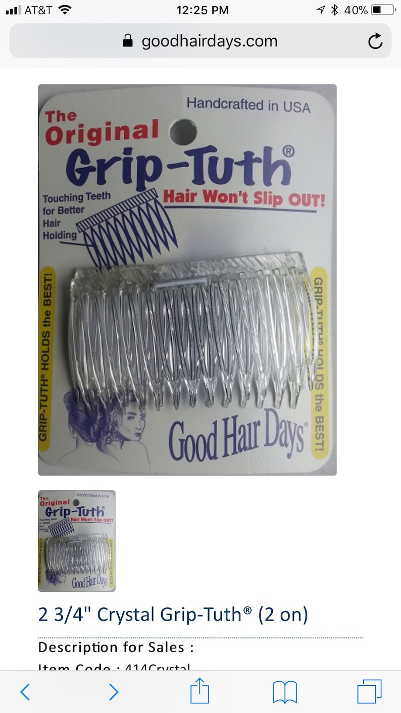 Griptuth 2 3/4 Side Comb Set of 2 Hair Combs Hair Etsy
