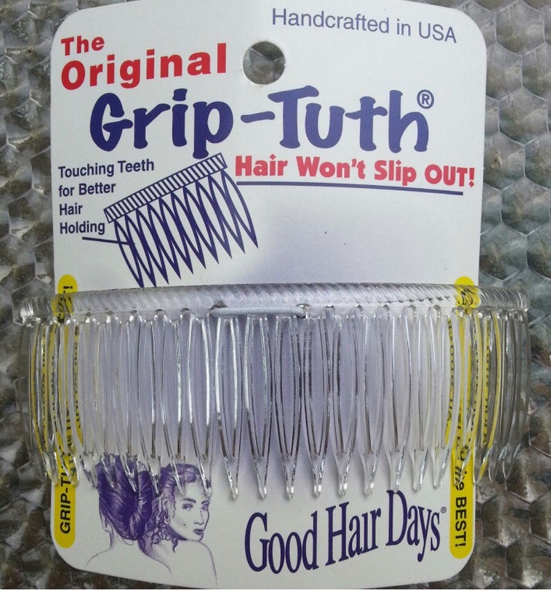 Grip-Tuth Frenchy Hair Comb 4 Hair Accessories Clear