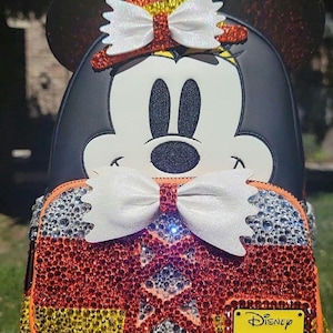Custom Bling Minnie Mouse Candycorn Disney Loungefly backpack