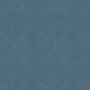 May include: A seamless pattern featuring a dark blue background with a repeating design of curved, dotted lines in a lighter shade of blue. The lines create a flowing, wave-like effect across the surface, offering a textured appearance.
