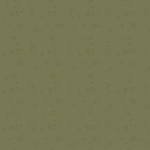 May include: Olive green fabric with a repeating pattern of small, dark green, four-pointed star shapes. The pattern is evenly distributed across the surface, creating a textured appearance.