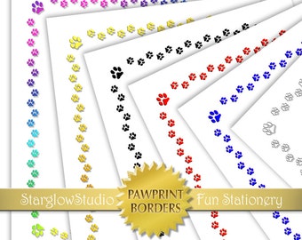 Digital Download Paw Print Printable Stationery Paper Digital Download Paw Print Printable Stationery Paper