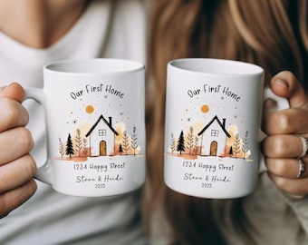Our First Home 2025 Mug, New Homeowner Gift, Real Estate Client Gift, Holiday Closing Basket Mug, Gift for New Homeowner