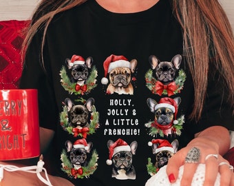 French Bulldog Christmas Shirt: Comfort Colors Holiday Frenchie Tee