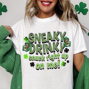 Funny St. Patrick&#39;s Day Shirt, Sneaky Drinky Comfort Colors® Tee, Humorous Leprechaun Party Shirt, Unisex St. Paddy&#39;s Day Funny Gift Idea