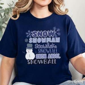 Women&#39;s Winter T-shirt, Cute Snowman Shirt, Winter Weather Tshirt, Holiday Comfort Colors Tee, Christmas Shirt, Cold Weather, Plus Size Tee