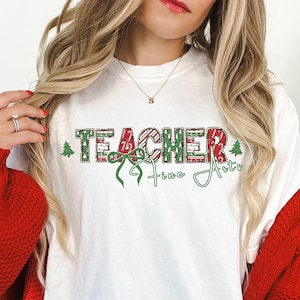 Fine Arts Teacher Christmas Gift Shirt, Comfort Colors® Holiday Apparel, Festive Fine Arts Teacher Tee, Cute Christmas Gift for Art Teachers