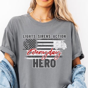 First Responder Shirt with American Flag, Comfort Colors® Tee for Police, EMTs, Firefighters, Everyday Hero Gift, Rescue Worker Apparel