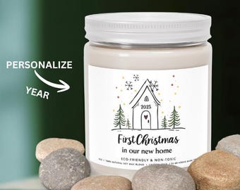 First Christmas in Our New Home Candle, New Home Christmas Candle, New Homeowner Gift, Housewarming Gift, New House Gift Idea