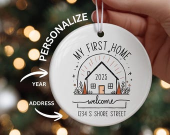 My First Home Ornament Personalized 2025, New Home Christmas Ornament, Custom Address Ornament, First House Gift, New Homeowner Ornament