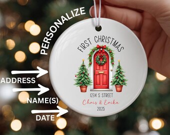New Homebuyer Gift Ornament, First Christmas in New House Ornament, Personalized New Home Ornament, Custom Address Ornament