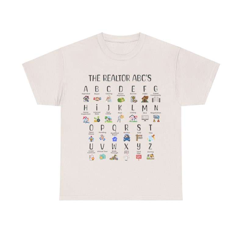REALTOR ABC's ALPHABET Shirt, Real Estate T-Shirt Gift, Real Estate Agent Gift for Realtor Tee, Realtor Tshirt Closing Gift Marketing Shirt image 4