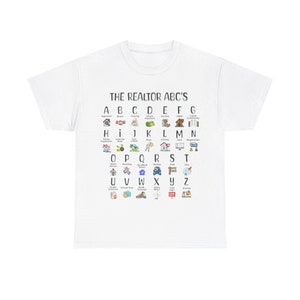 REALTOR ABC's ALPHABET Shirt, Real Estate T-Shirt Gift, Real Estate Agent Gift for Realtor Tee, Realtor Tshirt Closing Gift Marketing Shirt image 6