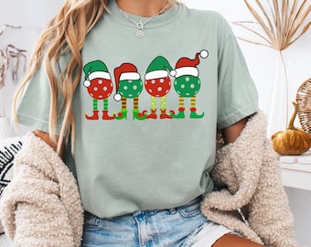 Christmas Pickleball Shirt: Holiday Elf Comfort Colors Tee