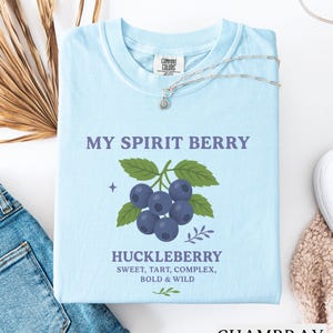 Huckleberry T-Shirt, Spirit Berry Retro Comfort Colors® Tee, Aesthetic Vintage Fruit Shirt, Womens Statement Tshirt, Wild Woman,Gift for Her