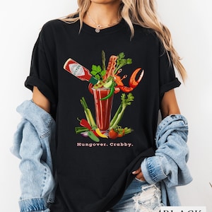 Hungover & Crabby Bloody Mary Graphic T-Shirt - Comfort Colors Unisex Tee