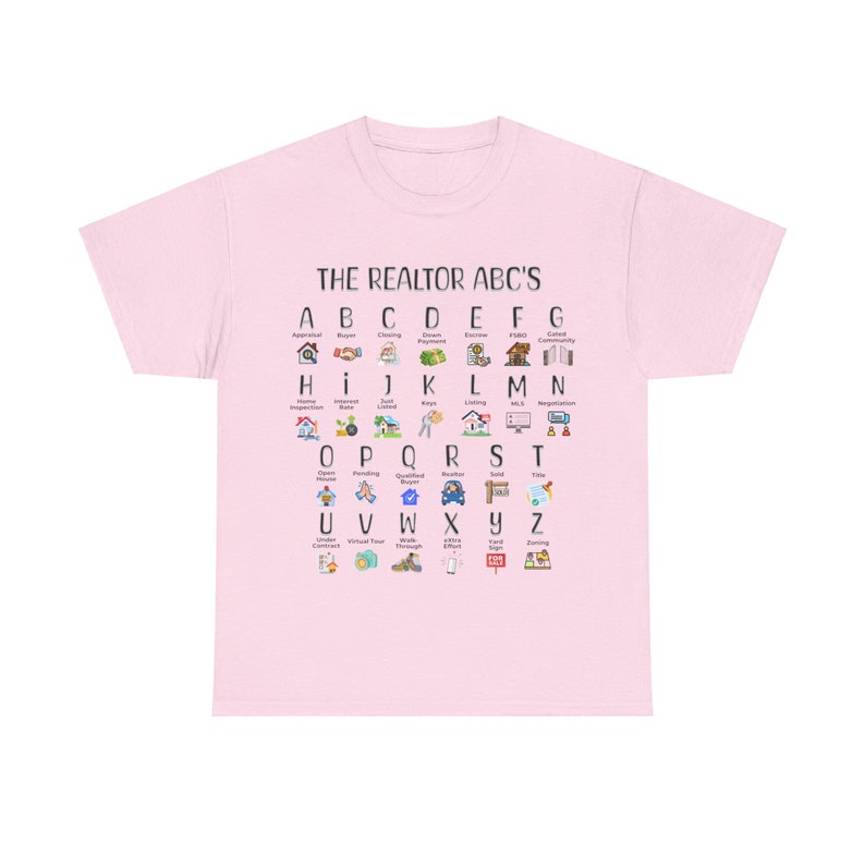 REALTOR ABC's ALPHABET Shirt, Real Estate T-Shirt Gift, Real Estate Agent Gift for Realtor Tee, Realtor Tshirt Closing Gift Marketing Shirt image 7
