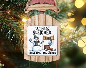First Half-Marathon Keepsake, Half-Marathon Ornament 2026, Marathon Achievement Gift, 13.1 Miles Ornament, Half-Marathon Runner Ornament