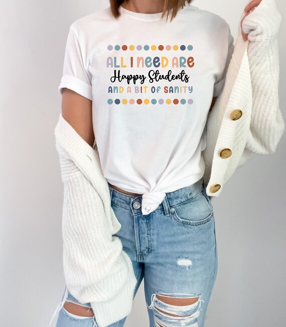 FUNNY TEACHER T-SHIRT, Happy Students Teaching Sanity Women's