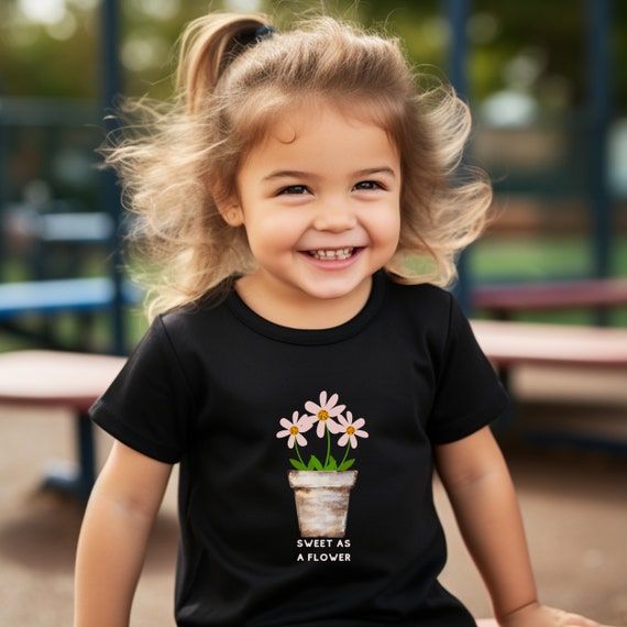Sweet as a Flower Toddler T-shirt: Pink Floral Tee - Etsy