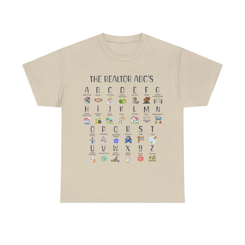 REALTOR ABC's ALPHABET Shirt, Real Estate T-Shirt Gift, Real Estate Agent Gift for Realtor Tee, Realtor Tshirt Closing Gift Marketing Shirt image 5