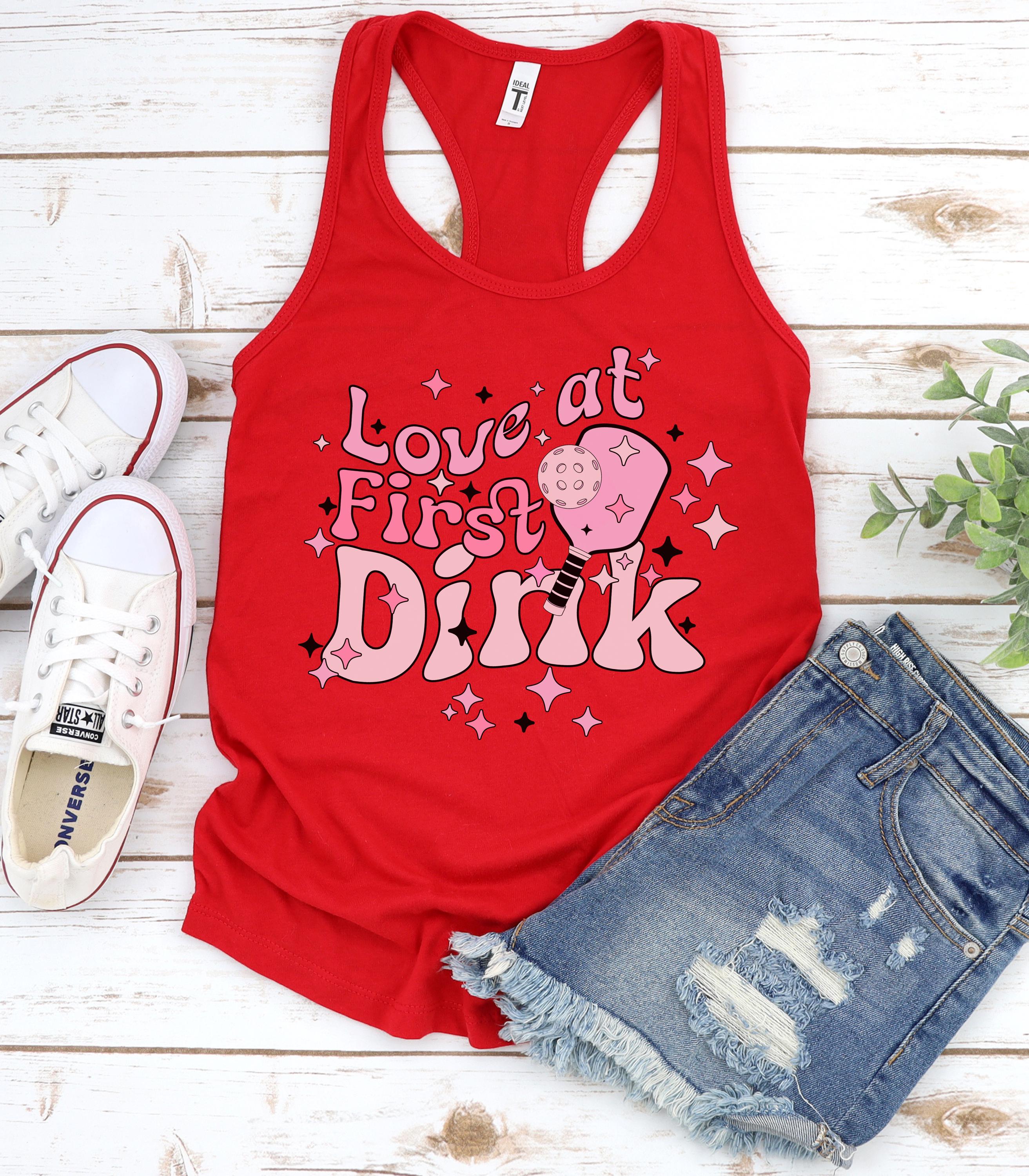 Love at First Dink Pickleball Tank, Valentine's Day Women's