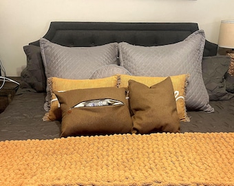 Chocolate Throw Pillow with Remote Pocket, USA Made