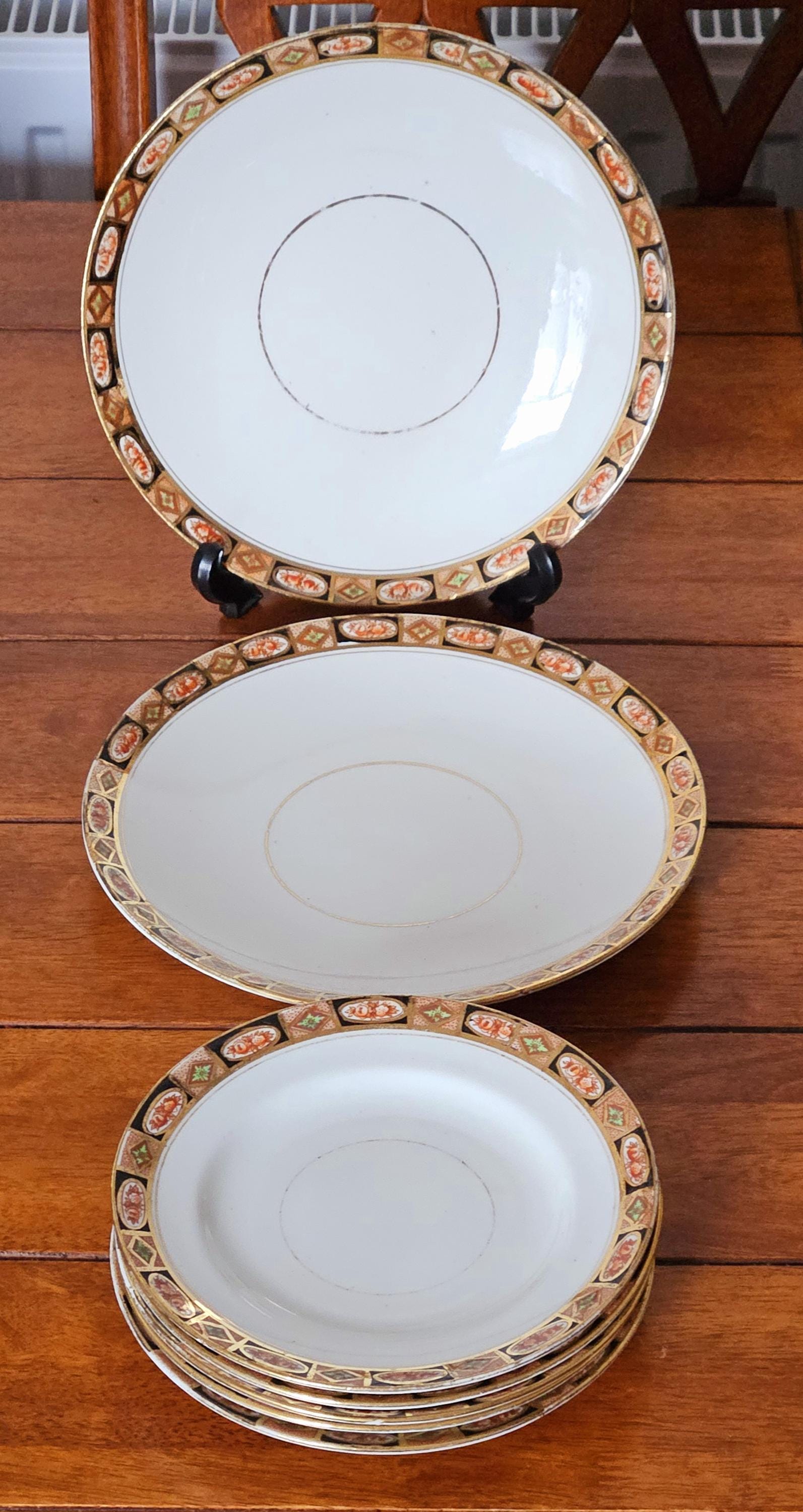 ヴィンテージ ロイヤルアルバート 伊万里風プレート：1930年代 ボーン