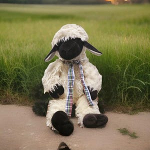 Retirred Manhattan Toy Company Soft Toy Plush Cuddly Lamb Black Face Feet Ears Similar with Ewan ths Sheep