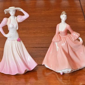 Pair Of Fine Bone China Retired  Coalport  Figurines Tracy And Celebration Time